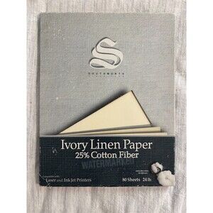 Southworth Ivory Linen Paper 25% Cotton Fiber 24 lb 70 Sheets Letter Paper